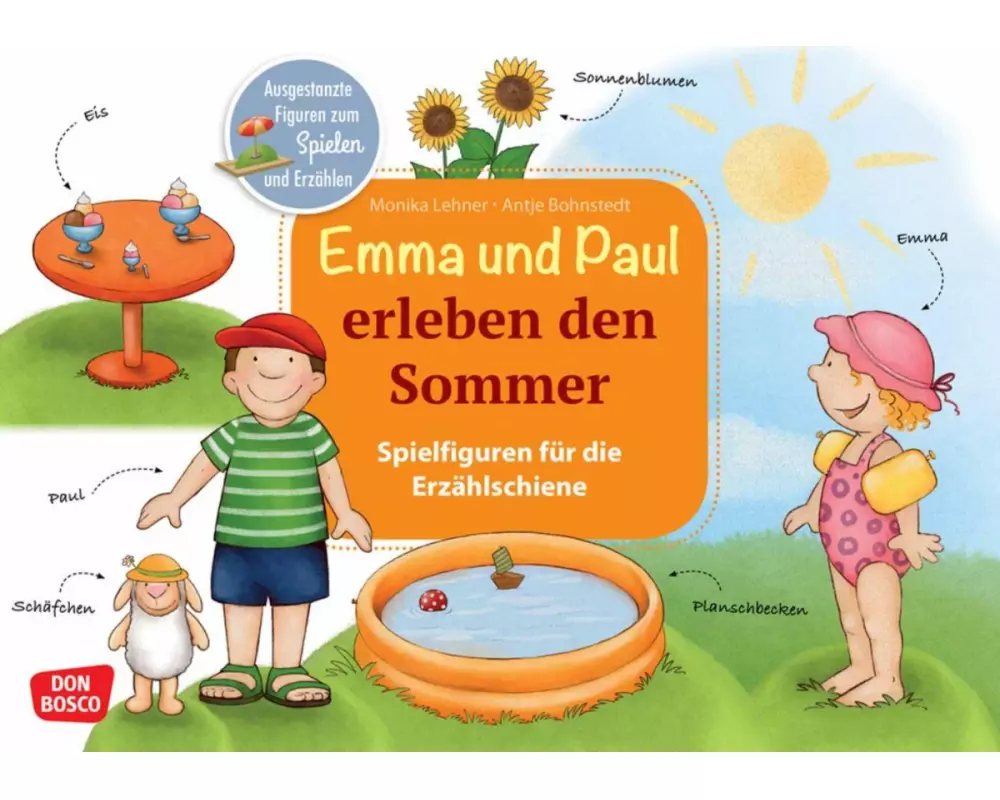 Emma und Paul erleben den Sommer. Erzählschienen-Figurenset