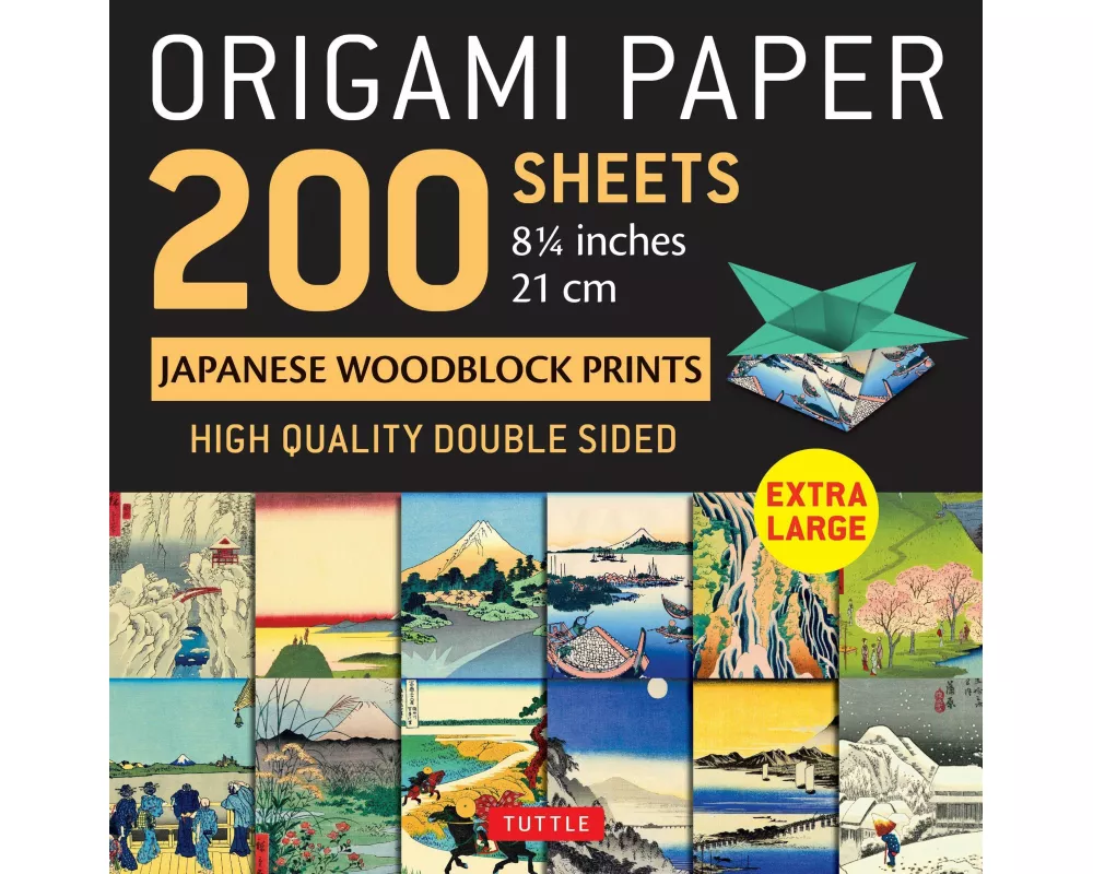 Origami Paper 200 sheets Japanese Woodblock Prints 8 1/4"