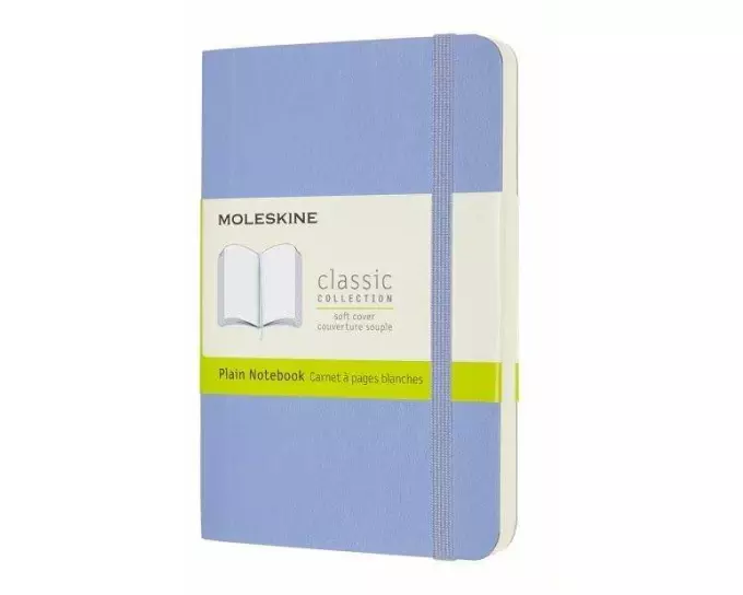 Moleskine Notizbuch Pocket/A6, Blanko, Weicher Einband, Hortensien Blau