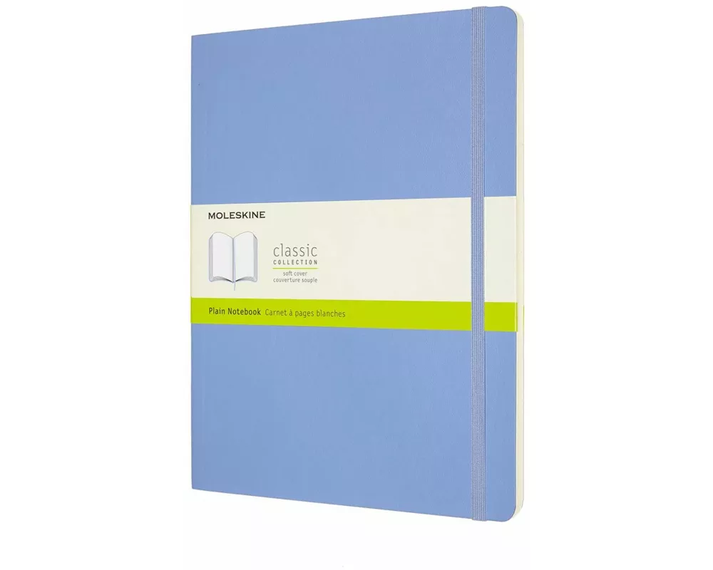 Moleskine Notizbuch XL, Blanko, Weicher Einband, Hortensien Blau