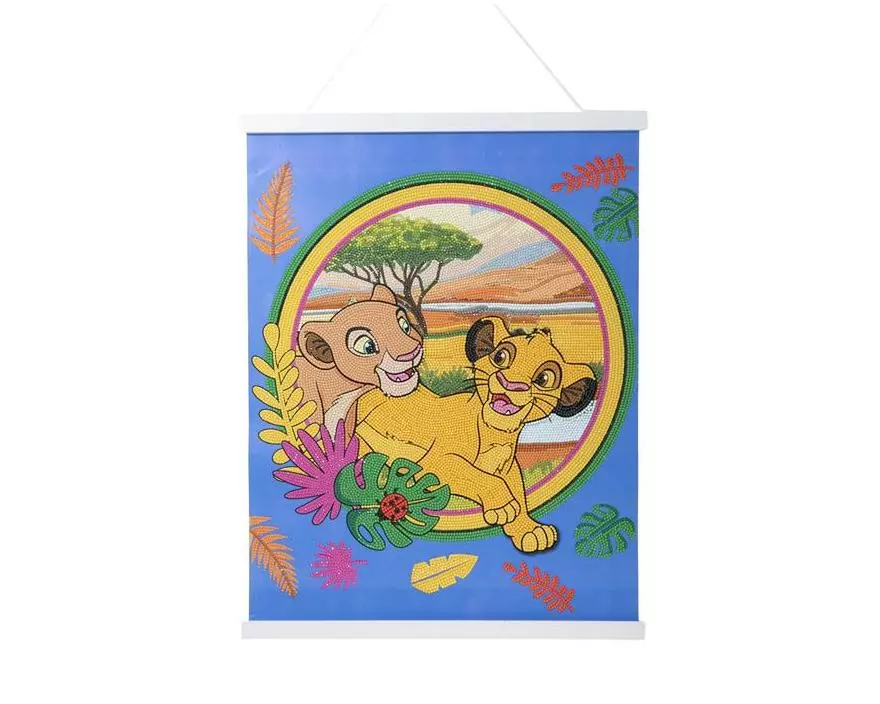 CRAFT Buddy Bastelset Lion King Crystal Art Scroll 40 x 50 cm