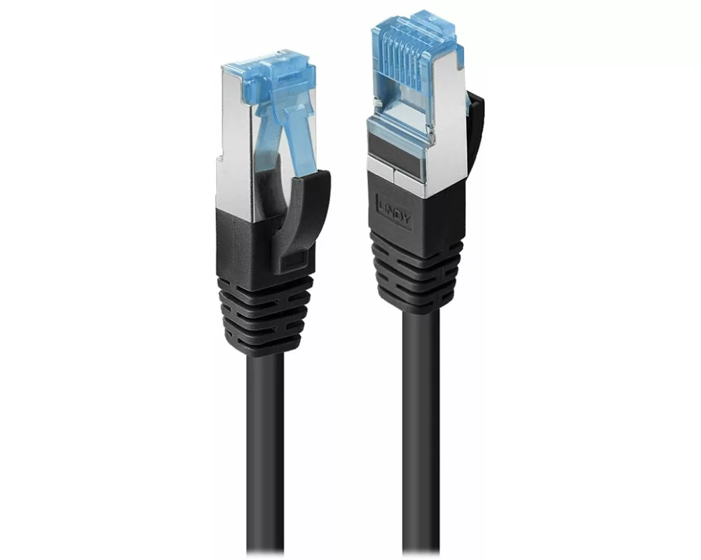 LINDY 10m Cat.6A S/FTP TPE, black TPE Patch Cable