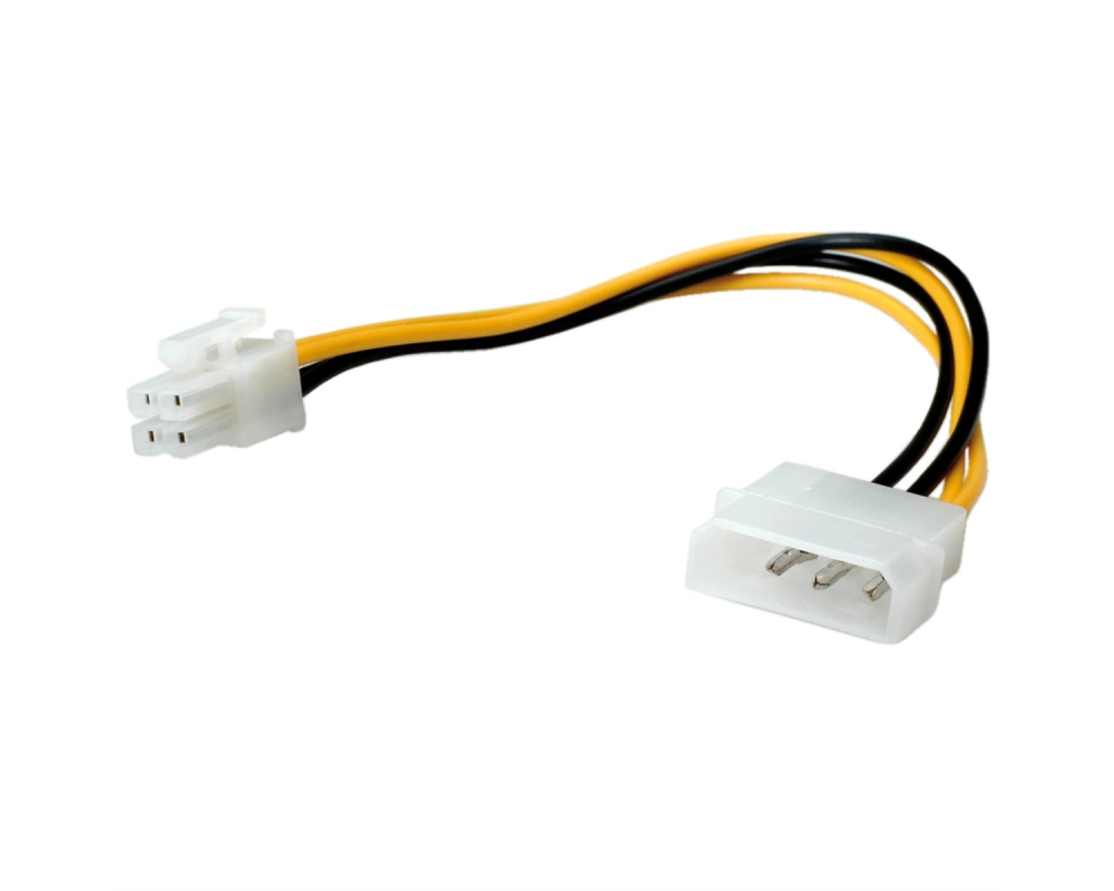ROLINE Internes Power Kabel, 4pol. HDD / ATX12V-P4 4-polig Power, 0,15 m