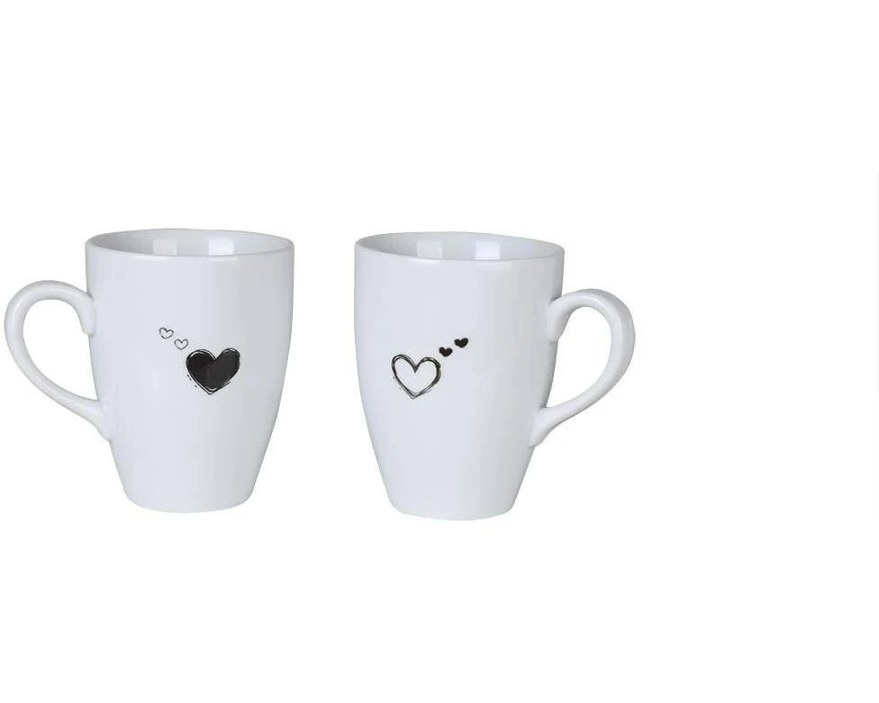 Hermia Universaltasse 240 ml, 2 Stück, Schwarz-Weiss