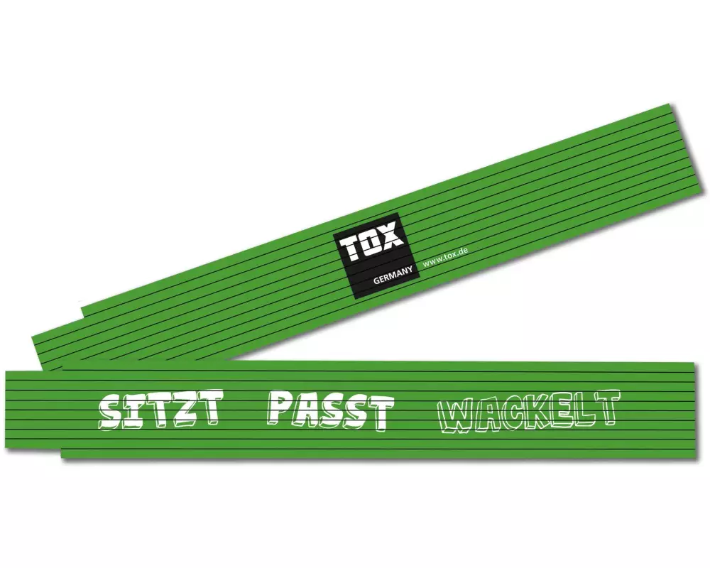 Tox-Dübel Doppelmeter «Sitzt Passt Wackelt», 2 m