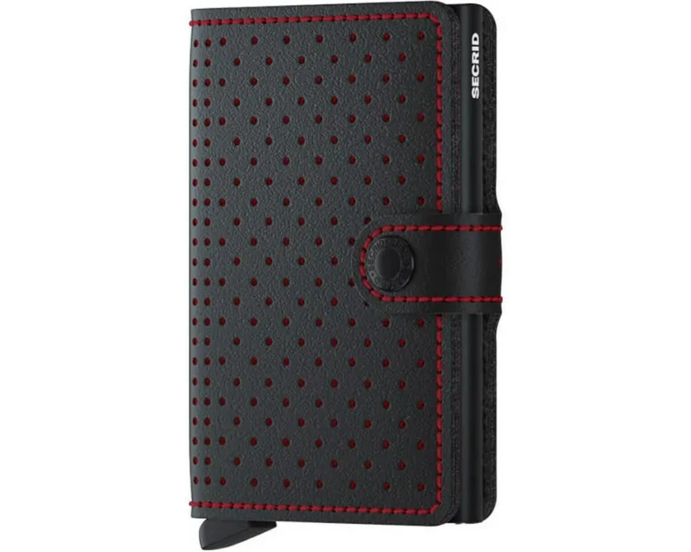 SECRID Portemonnaie Miniwallet Perforated Black Red