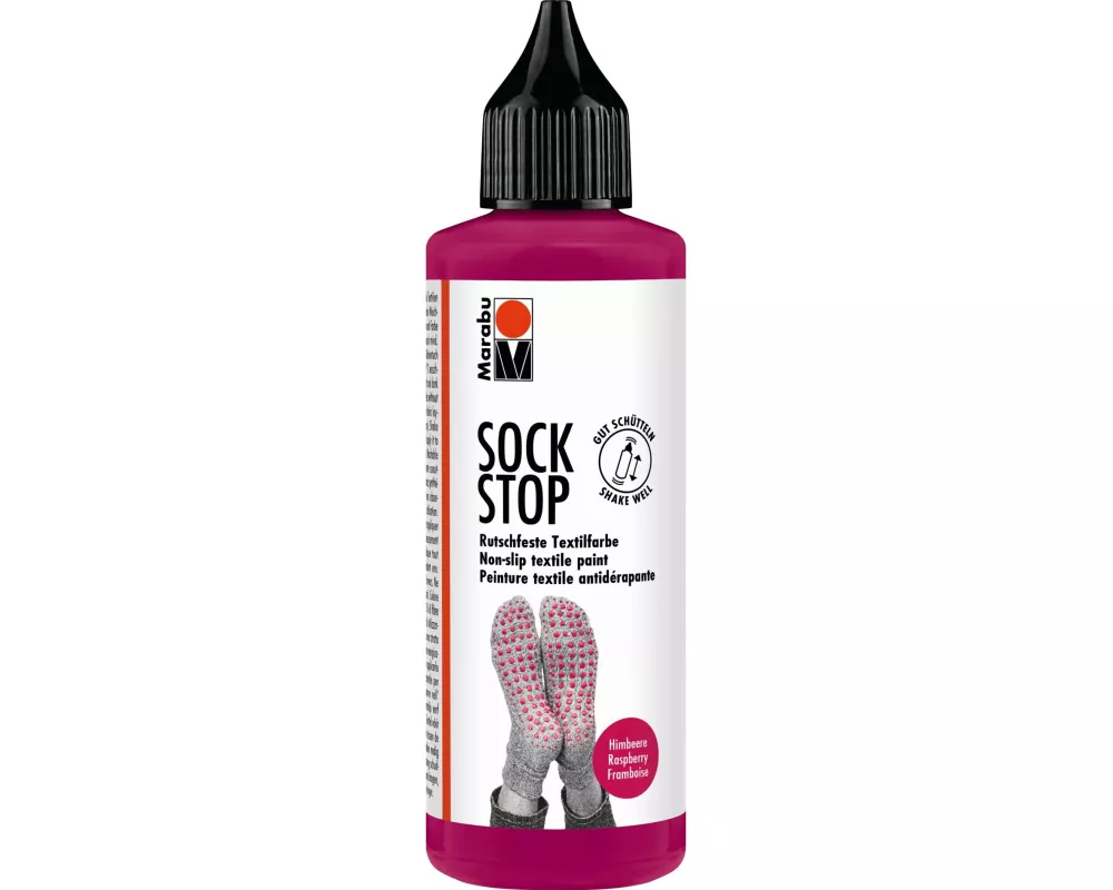 Marabu Textilfarbe Antirutsch Sock Stop 90 ml, Himbeere