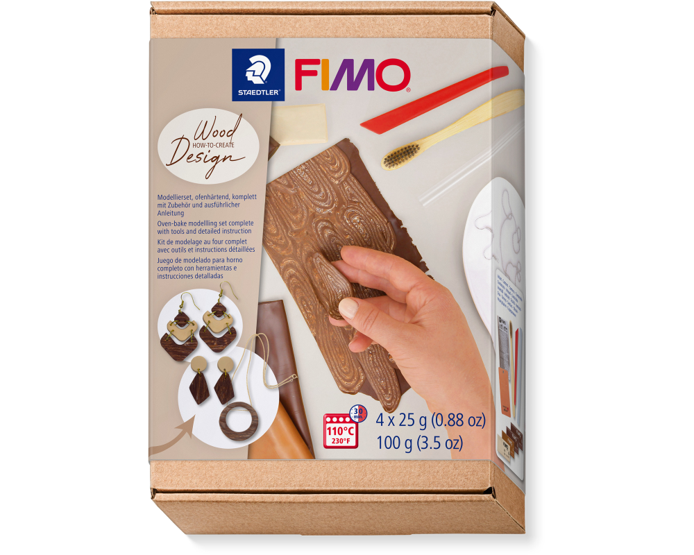 FIMO Modellierset 4x25g 8025HTC1 Holz Design