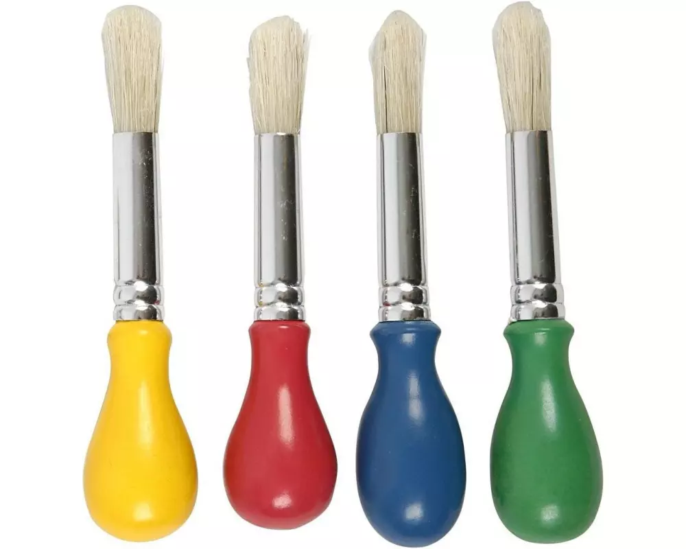 Creativ Company Borstenpinsel Ballon-Pinsel Schweinborsten 4 Stück