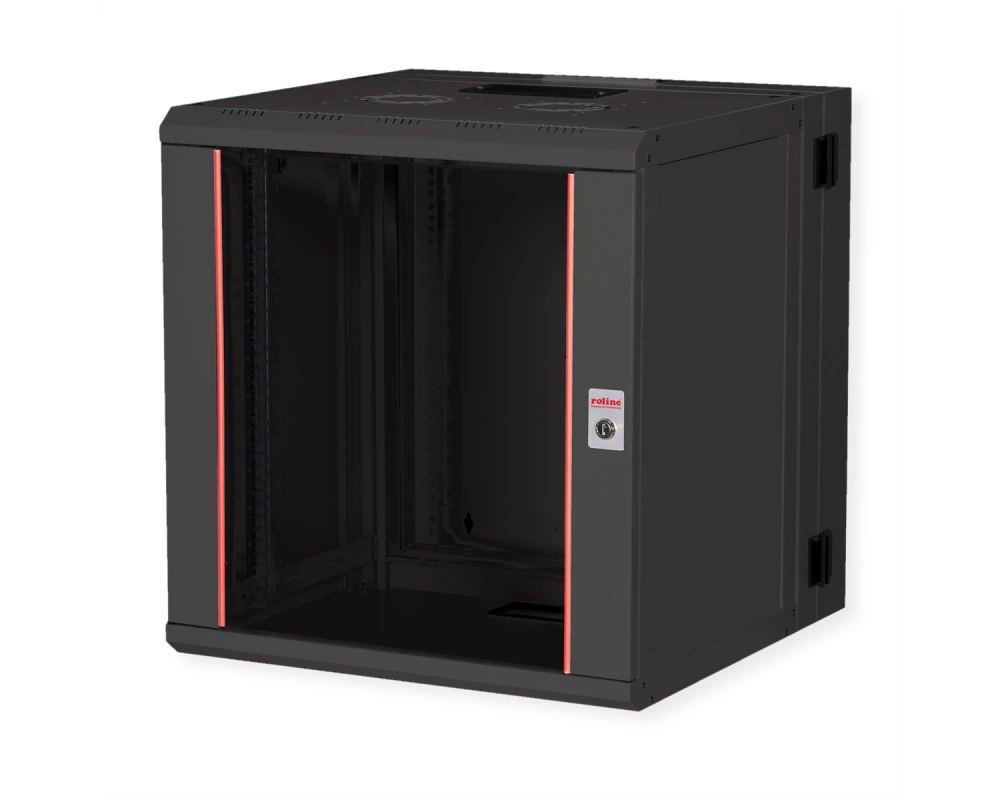 ROLINE 19-Zoll Wandgehäuse Pro 12 HE, 600x600 BxT zweiteilig schwenkbar schwarz