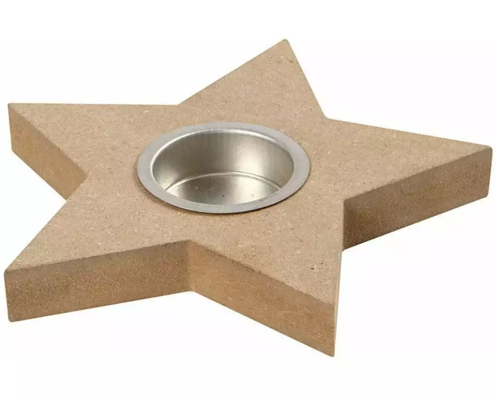 Creativ Company Holzartikel 15 cm Teelicht in Sternform