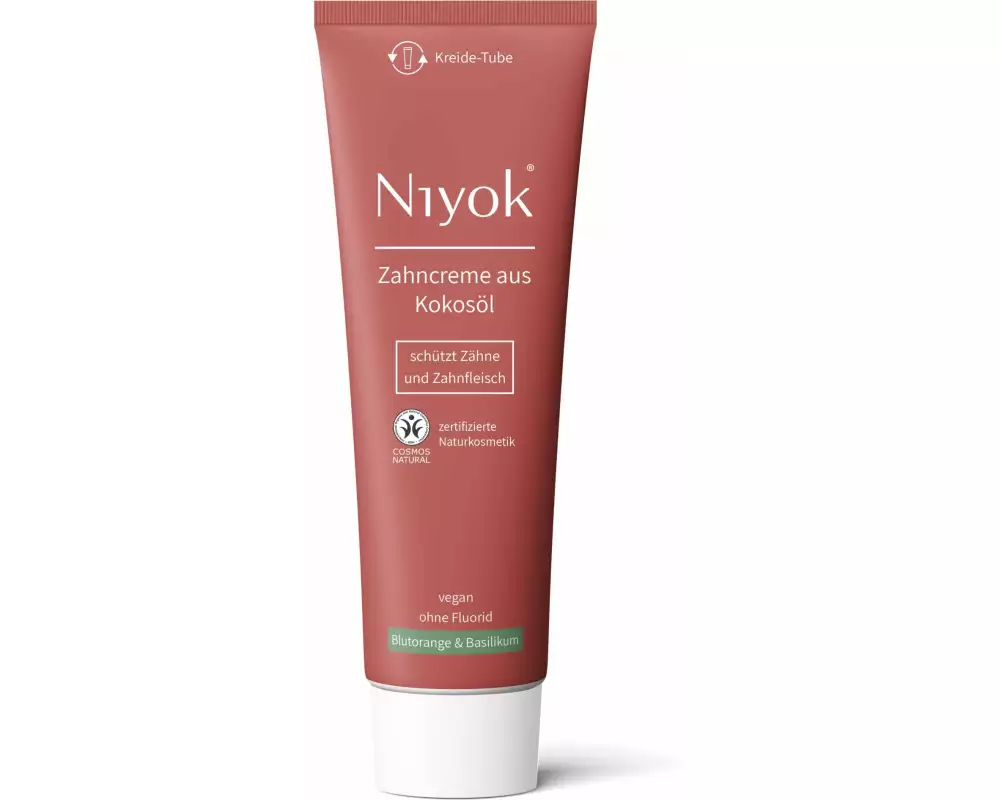 Niyok Zahncreme Kokosöl Blutorange und Basilikum 75 ml