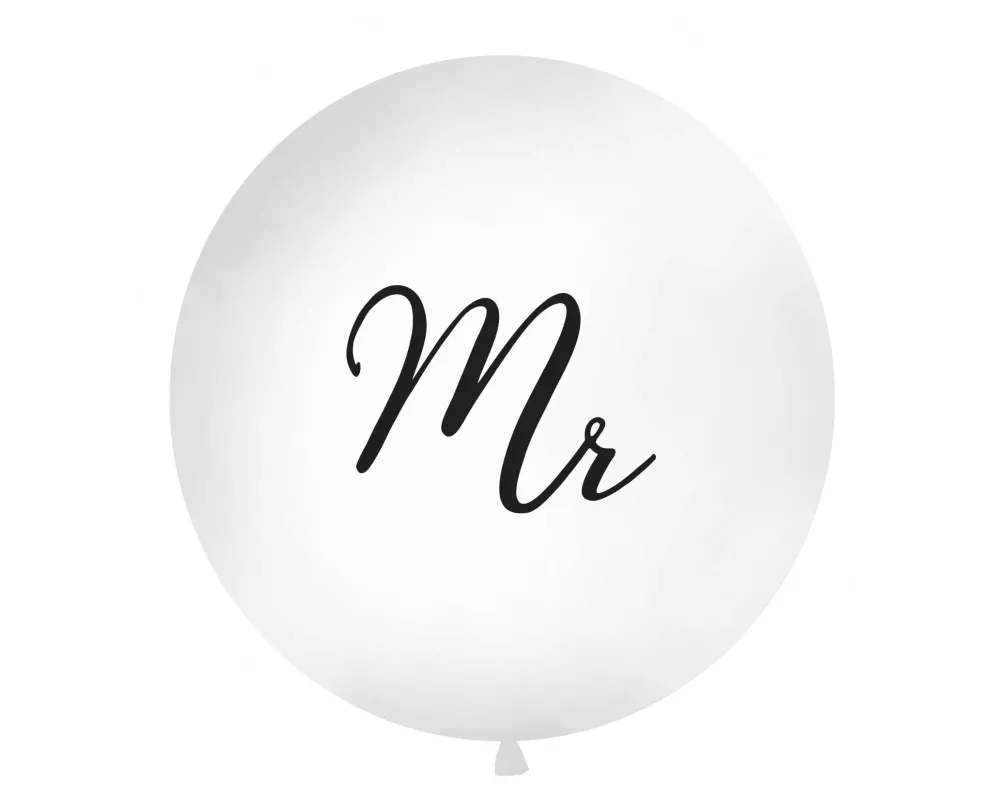 Partydeco Luftballon Mrs Ø 1 m, Karbonschwarz/Weiss