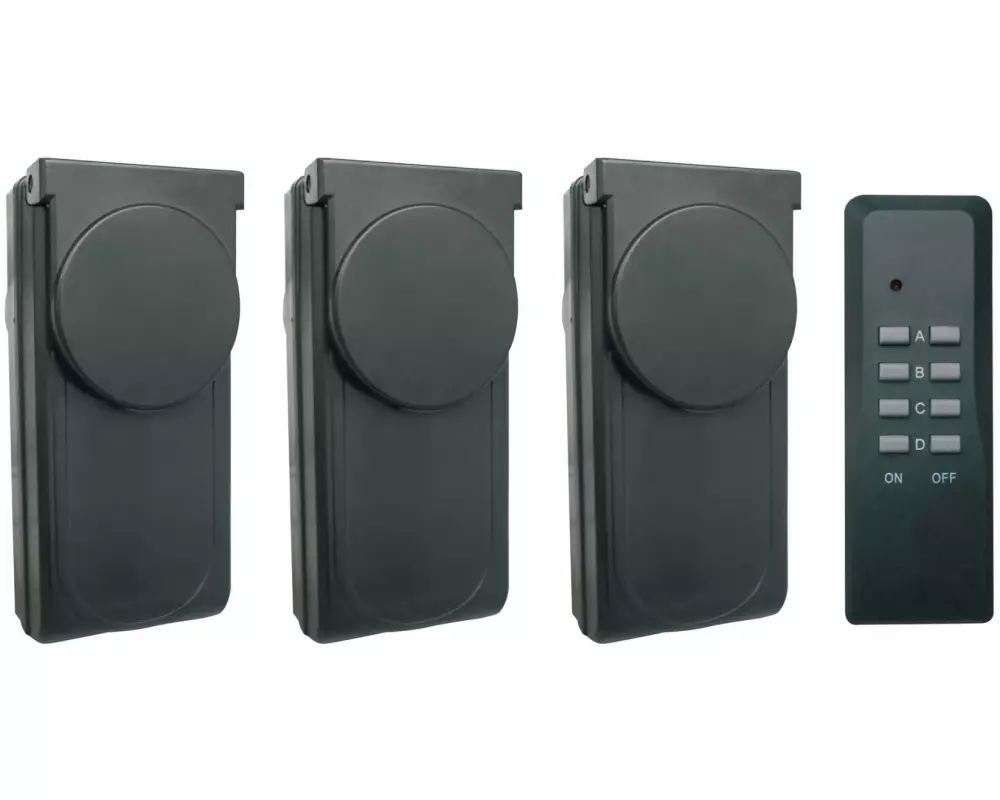 Schönenberger Funk-Schalter Outdoor, 3er Set mit Fernbedienung