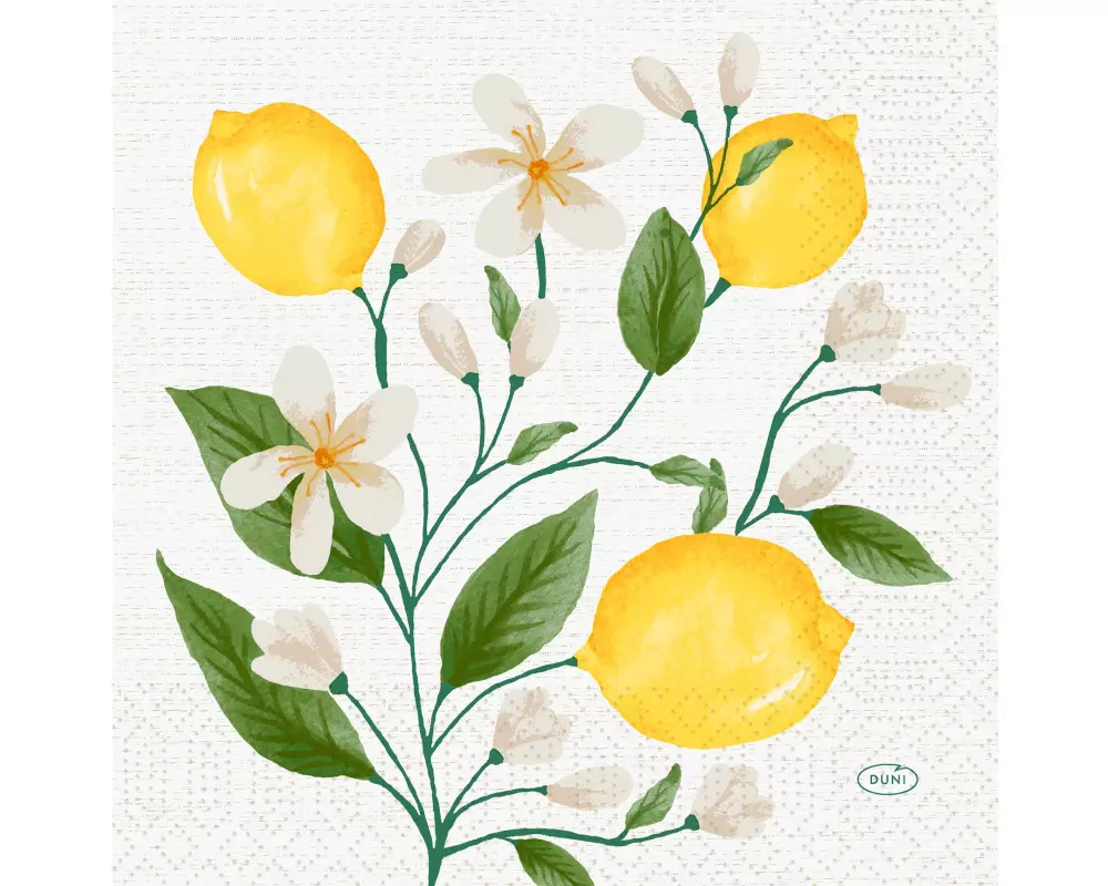 Duni Papierservietten Lemon Fiesta 33 cm x 33 cm, 250 Stück