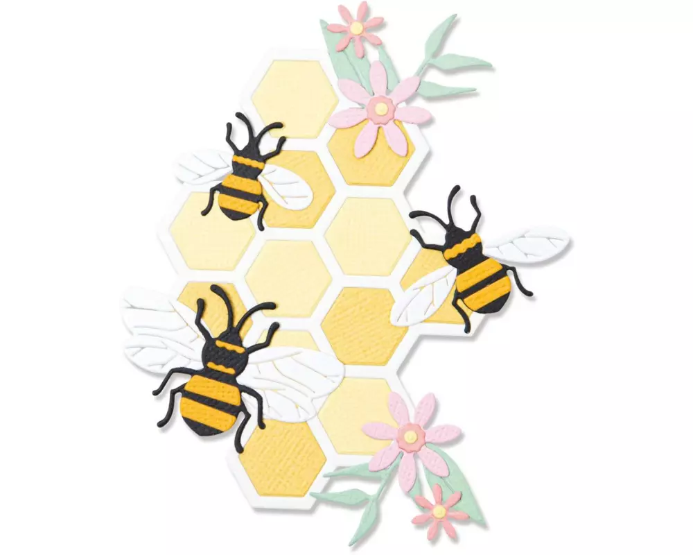 Sizzix Stanzschablone Bienenstock, diverse Formen , Blatt