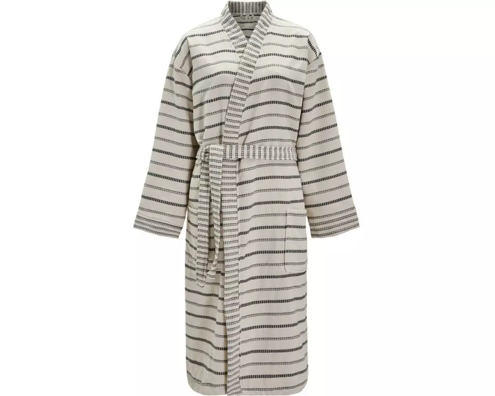 meraki Bademantel True Schwarz/Weiss