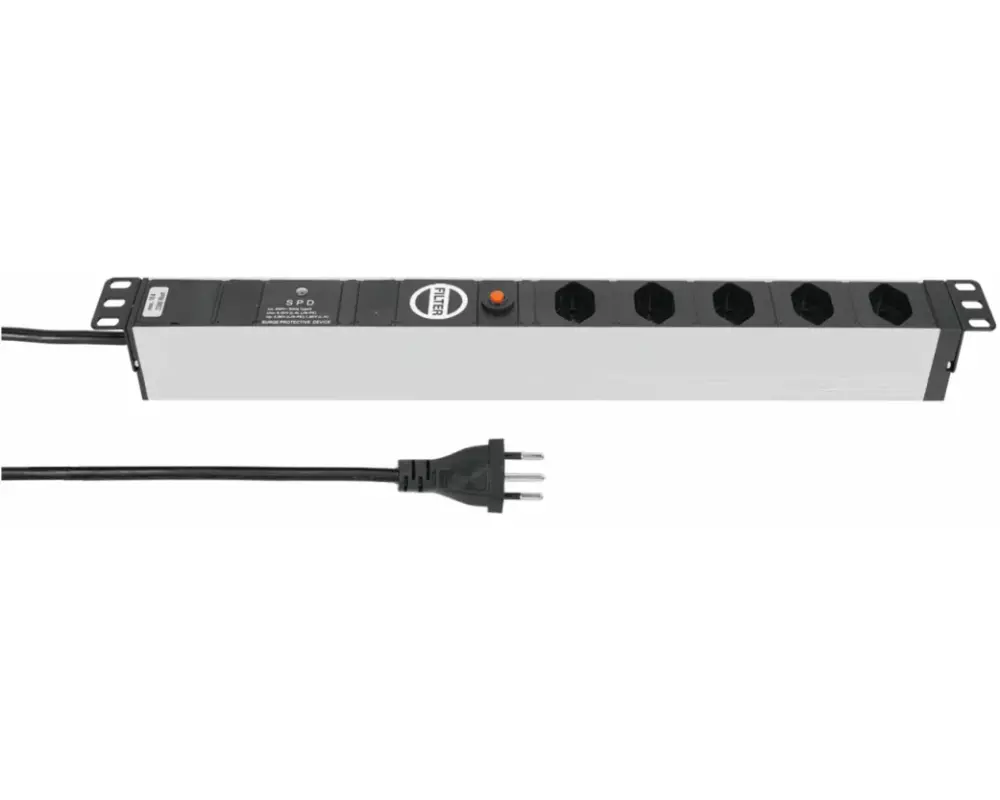 STEFFEN 19" Steckdosenleiste 5x T13, Silber