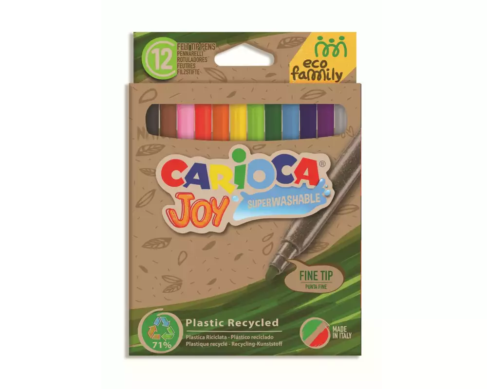 Carioca Fasermaler Joy Eco 12 Stück, Mehrfarbig