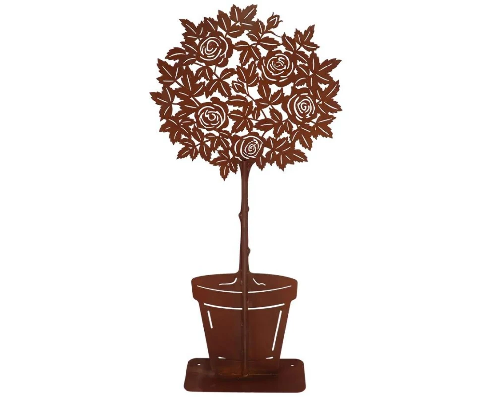 Esschert Design Esschert Rost Rosenstämmchen in Blument. Rost, in Blumentopf