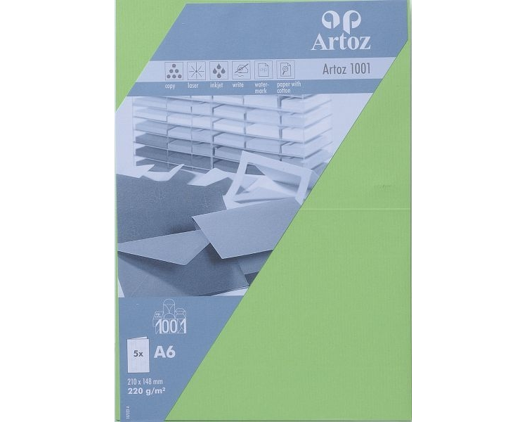 ARTOZ Karten 1001 A6 107322263 220g, birkengrün 5 Blatt