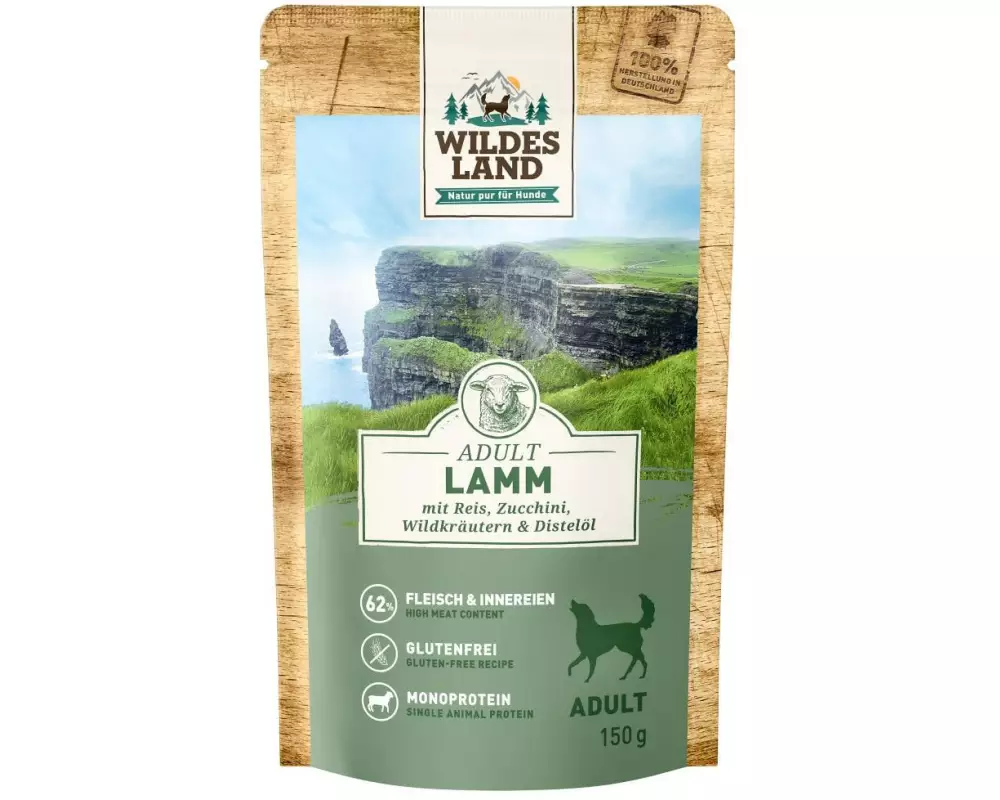 Wildes Land Nassfutter Lamm mit Reis, Zucchini & Wildkräutern 150 g