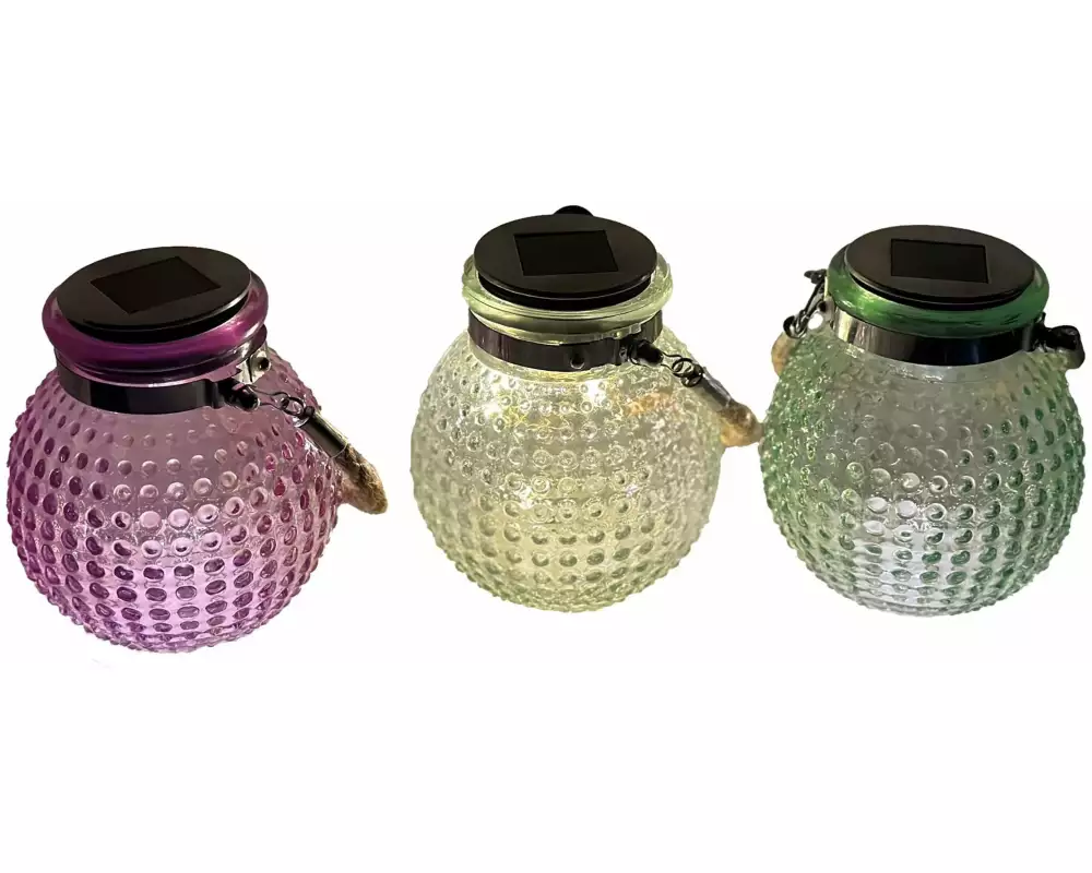 Dameco Windlicht Solar Glas 3er Set