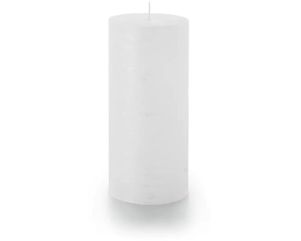 balthasar Zylinderkerze Rustico 15 x 7 cm, Weiss