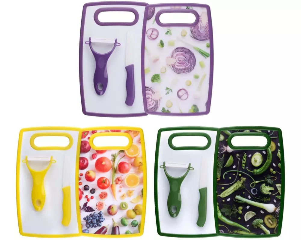 alpina Schneidebrett und Sparschäler mit Messer assortiert