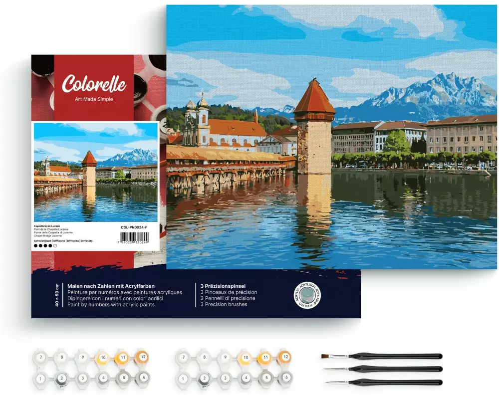 Colorelle Malen nach Zahlen Kapellbrücke Luzern