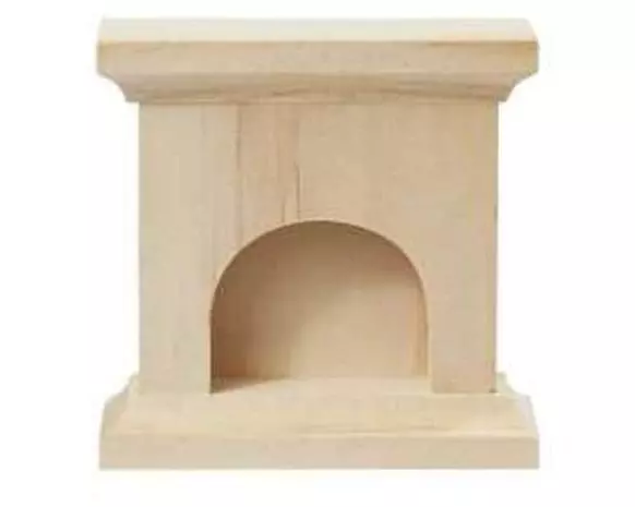 HobbyFun Mini-Möbel Kamin 6.5 x 6.7 x 2.2 cm, Natur