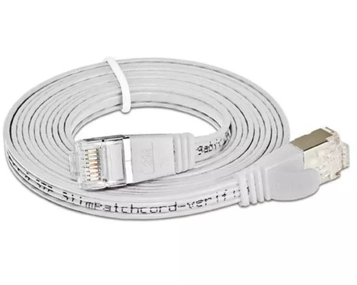SLIM Slimpatchkabel RJ-45 - RJ-45, Cat 6, STP, 0.25 m, Weiss