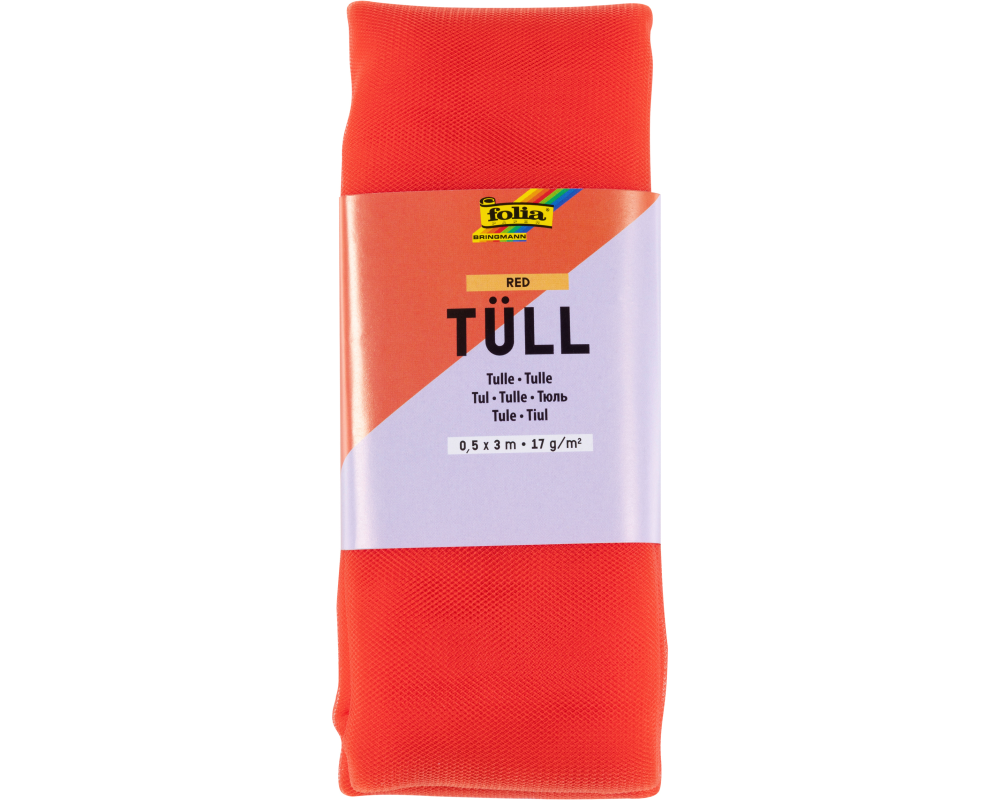 FOLIA Tüll-Stoff 3mx50cm 8020 rot