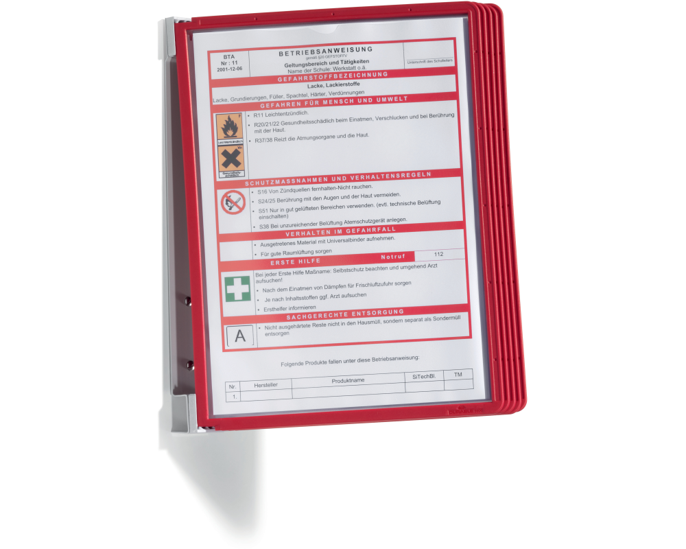 DURABLE Vario Wall, 5 Sherpa A4 555103 Set, rot