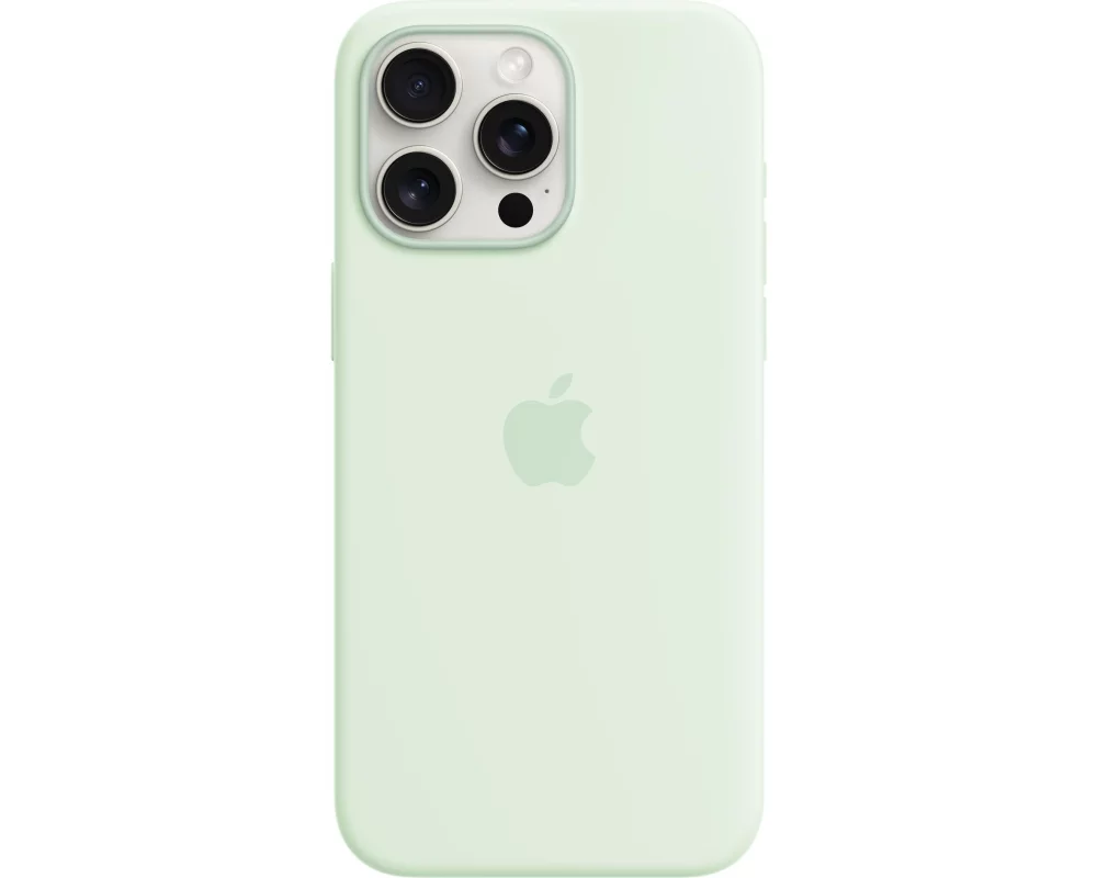 Apple iPhone 15 Pro Max Silicone Case with MagSafe - Soft Mint