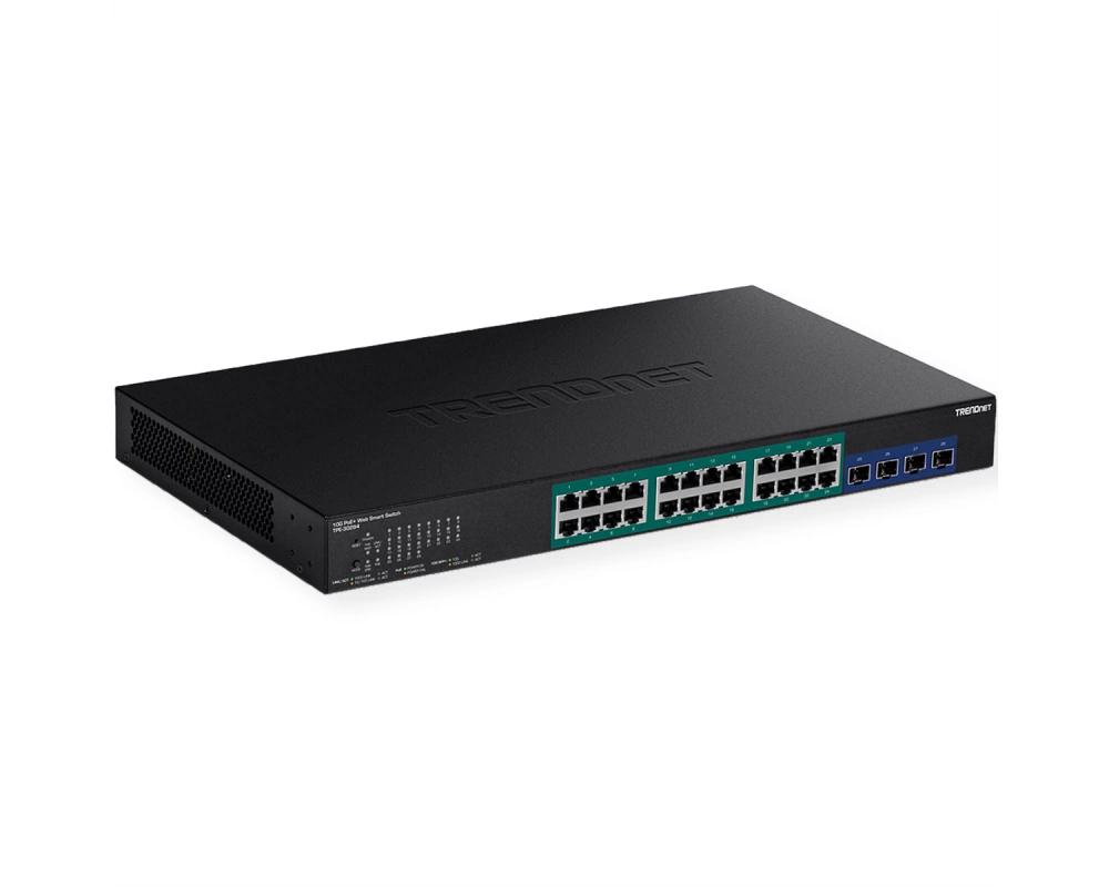 TRENDnet TPE-30284 28-Port Gigabit Switch, Web Smart PoE+ Switch mit 10G SFP+ slots
