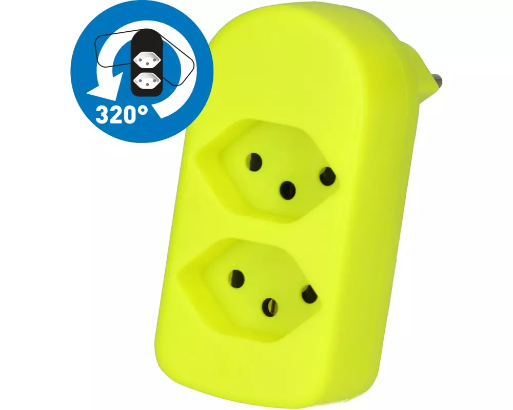 Max Hauri Abzweigstecker maxADAPTturn, 2 x Typ 13, Drehbar 320°