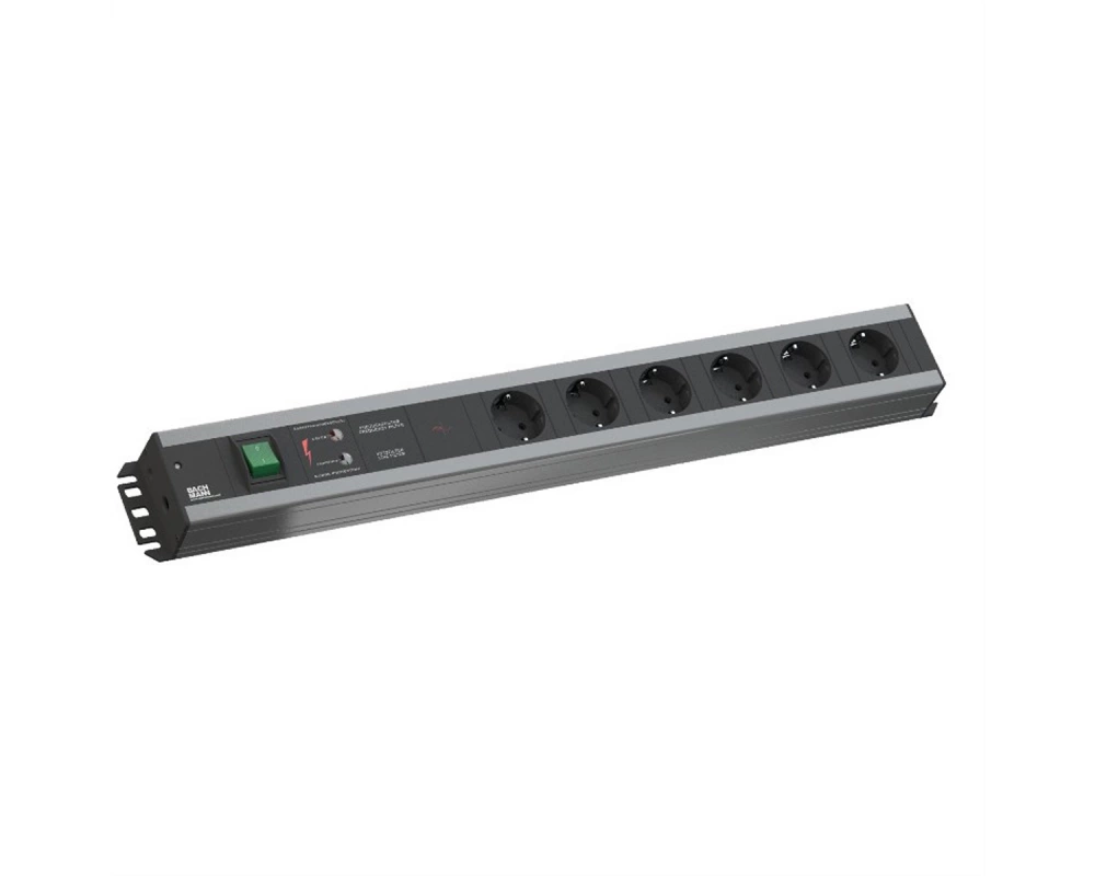 BACHMANN Handwerkerleiste 6x Schutzkontakt, Gerätevollschutz, Schalter, 2 m