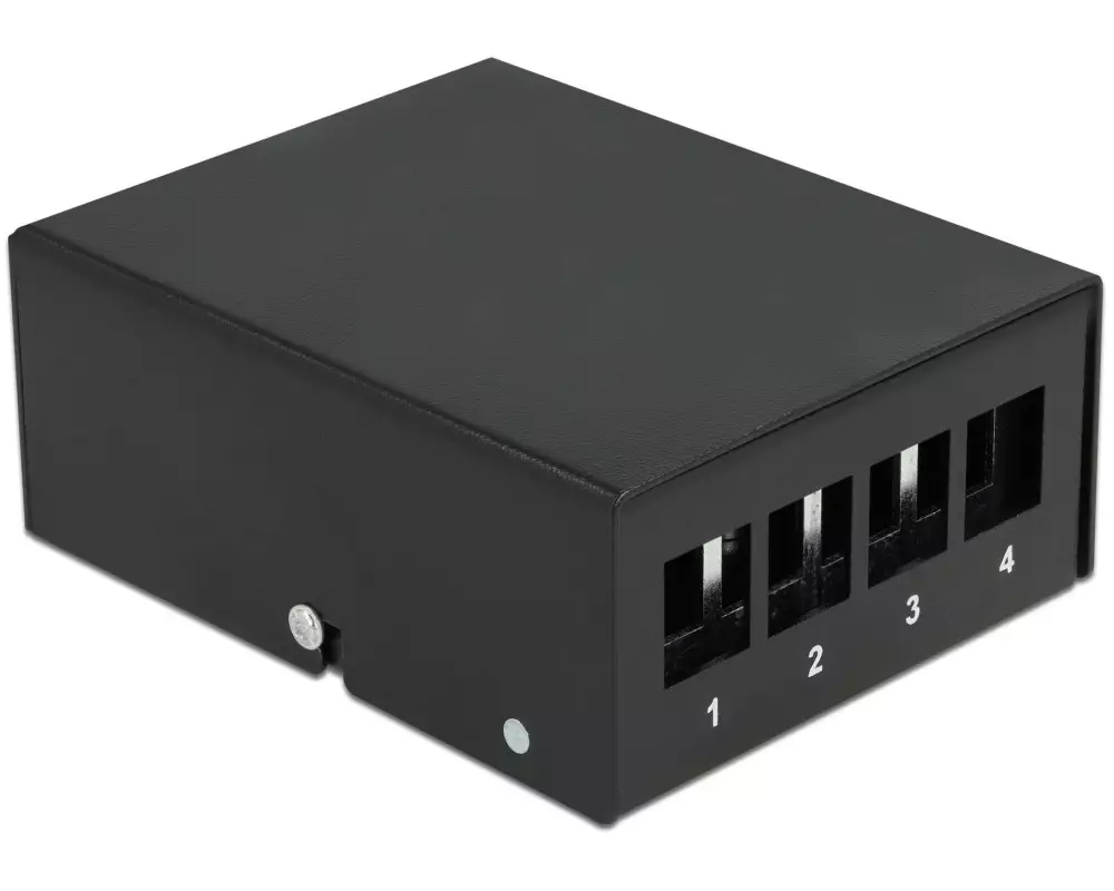 Delock Gehäuse Keystone Patchpanel 4 Port schwarz