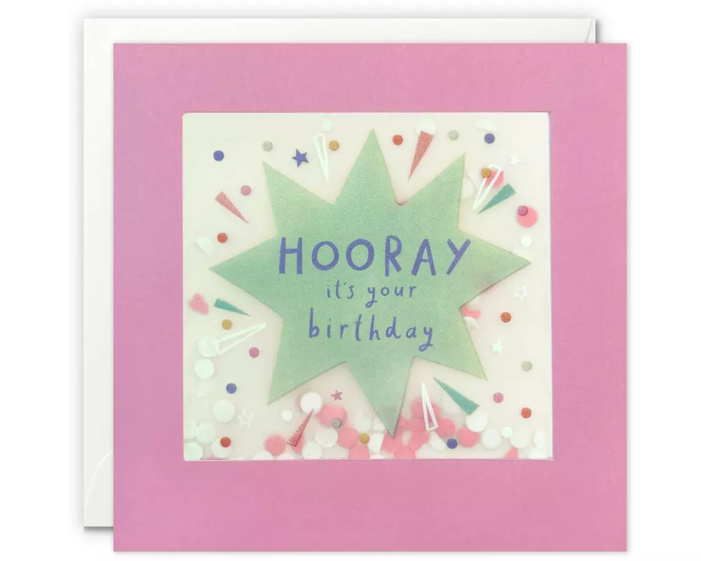 Cart Geburtstagskarte Hooray its your Birthday 12.5 x 12.5 cm