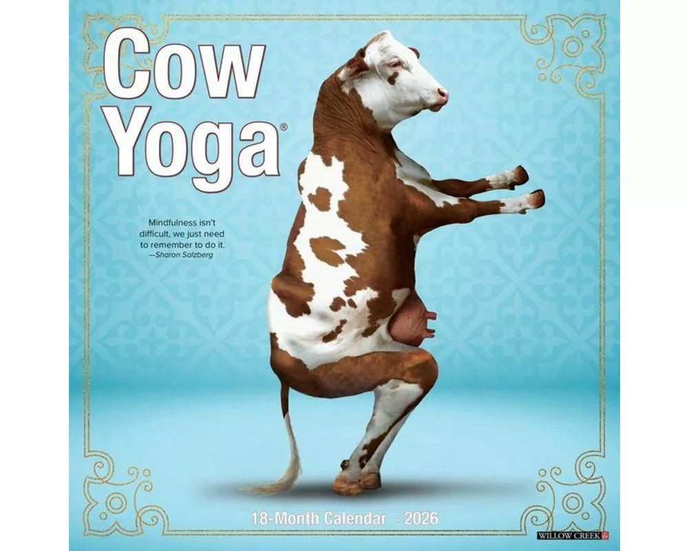 Cow Yoga 2026 Wall Calendar
