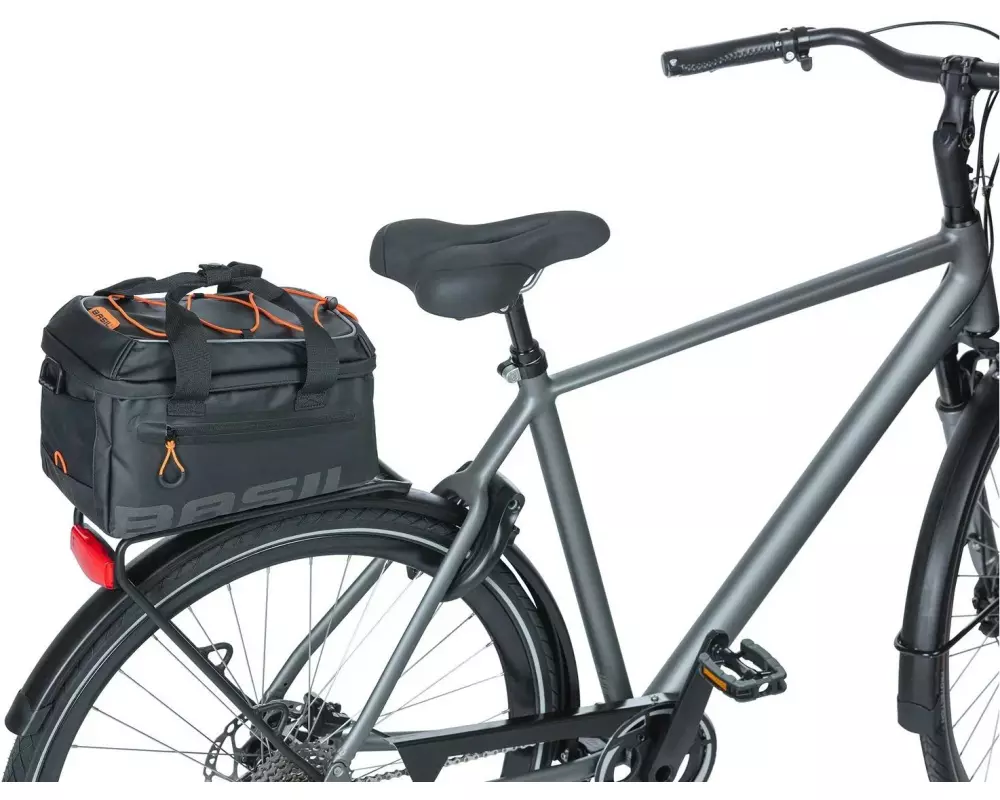 BASIL Gepäckträgertasche Miles Tarpaulin MIK 7 l, Schwarz/Orange