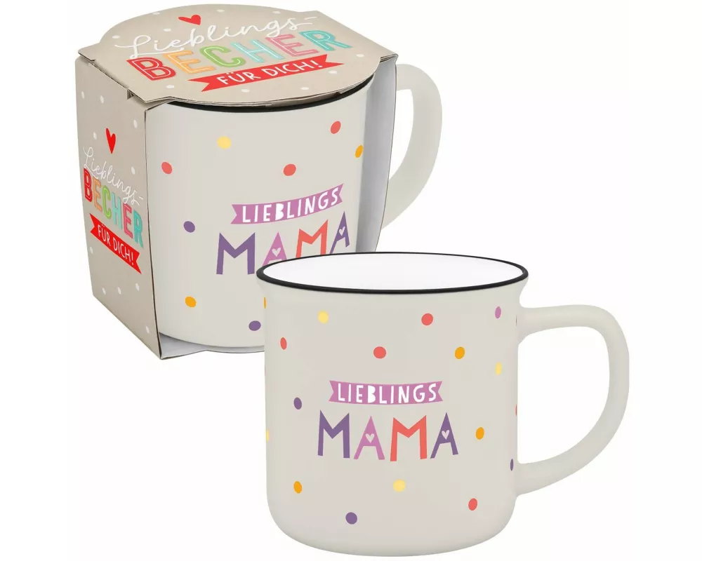 Becher in Emailloptik "Lieblingsmama"