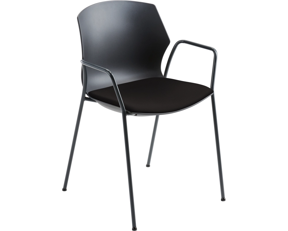 MAYER Besucherstuhl OvaLounge 25111701A schwarz/schwarz, m. Armlehnen