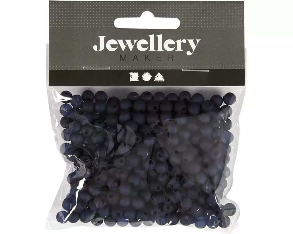 Creativ Company Kunststoffperlen 6 mm, Dunkelblau, 150 Stk.