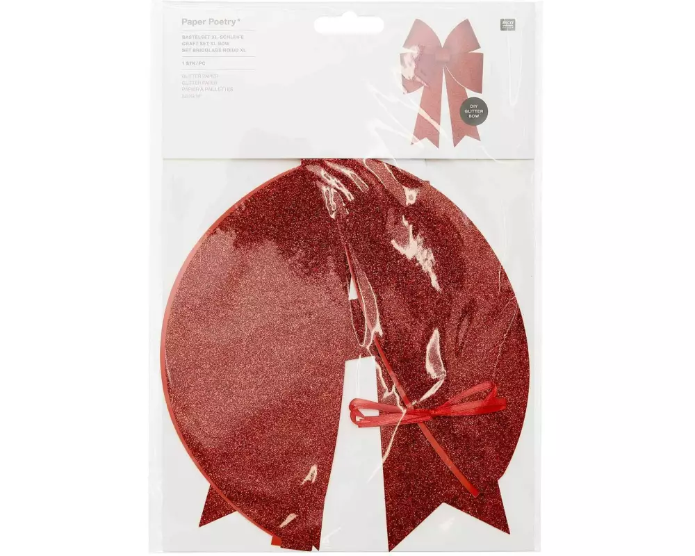 Rico Design Bastelset Glitter-Schleife Rot