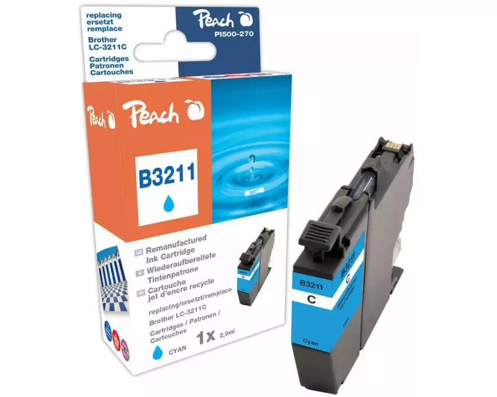 Peach Tinte Brother LC-3211 Cyan