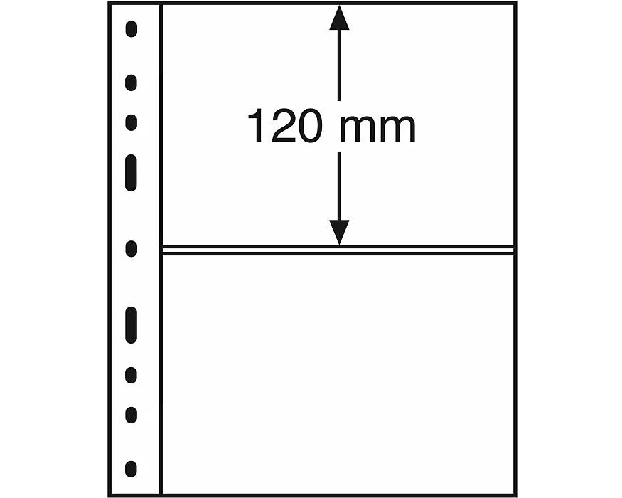 Optima Kunststoffhüllen mit 2er Einteilung, schwarz, 10er Pack