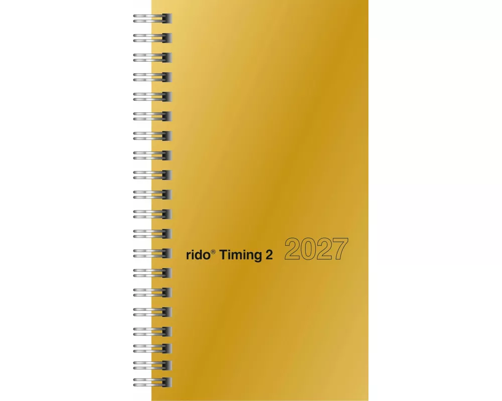 rido/idé 7014121917 Taschenkalender Mod. Timing 2 2027 A6, Karton, gold