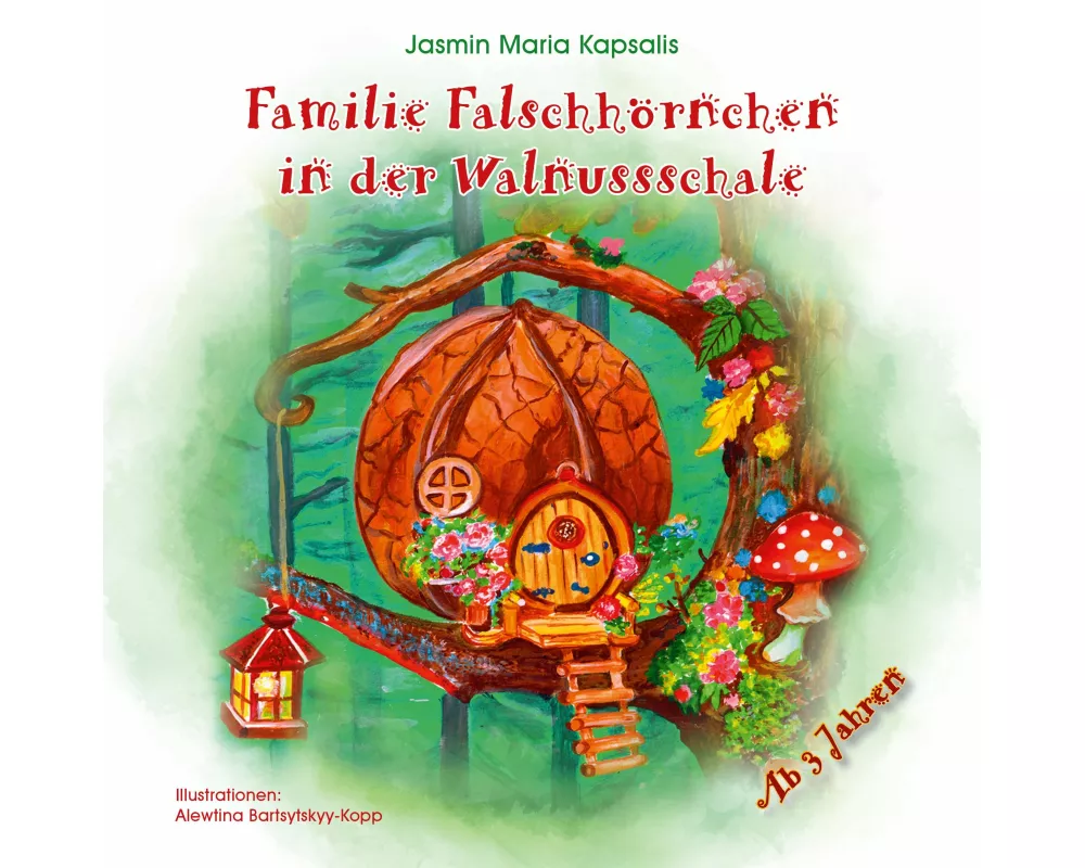 Familie Falschhörnchen in der Walnussschale